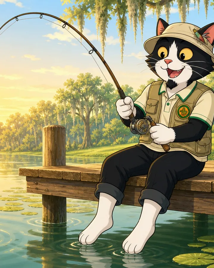 Fishing. On the clock.